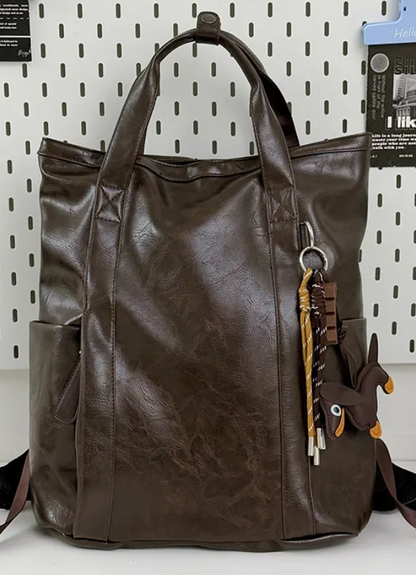 Chanae PU Leather Laptop Backpack - 2 Colors (No Bag Charm)