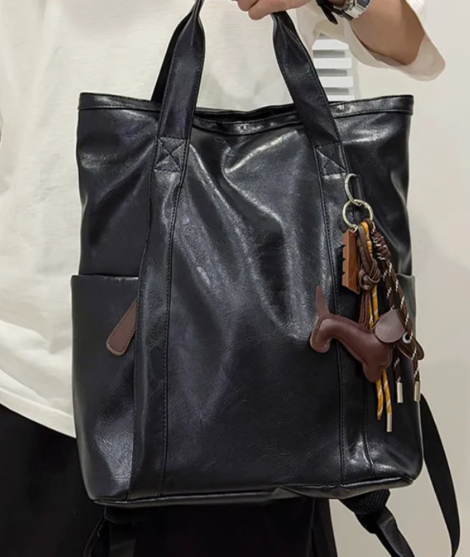 Chanae PU Leather Laptop Backpack - 2 Colors (No Bag Charm)