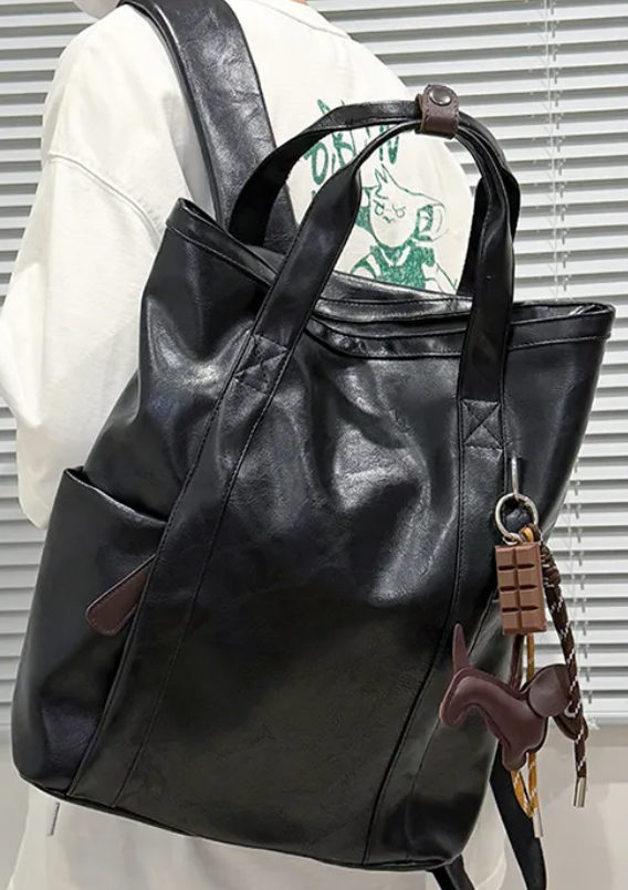 Chanae PU Leather Laptop Backpack - 2 Colors (No Bag Charm)