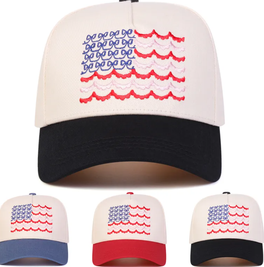Flag Embroidered Baseball Cap - 3 Colors