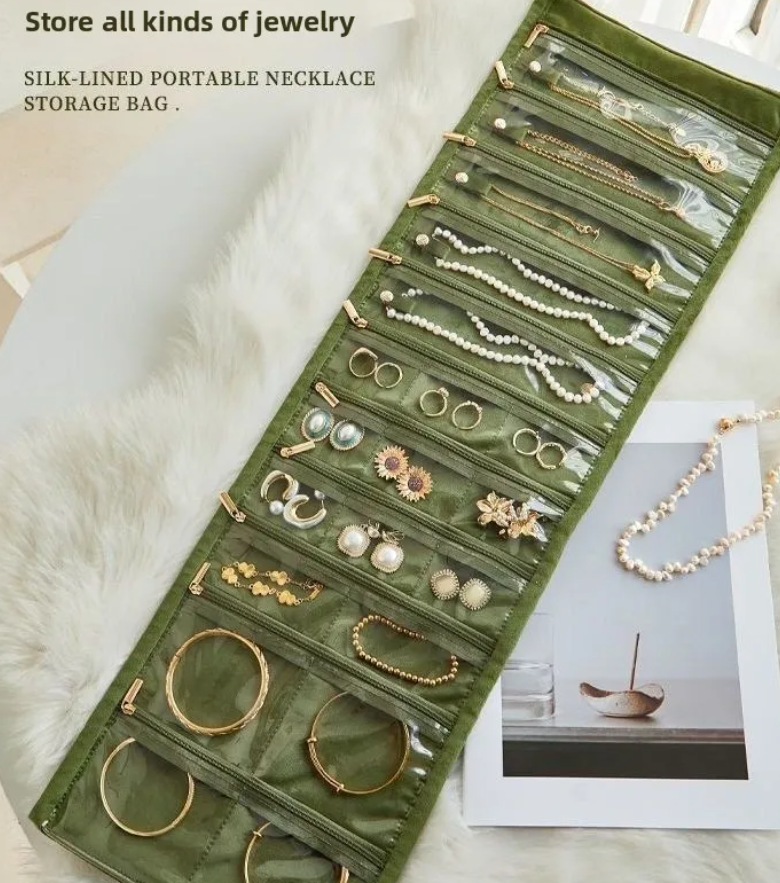 Emerald Luxe Jewelry Roll