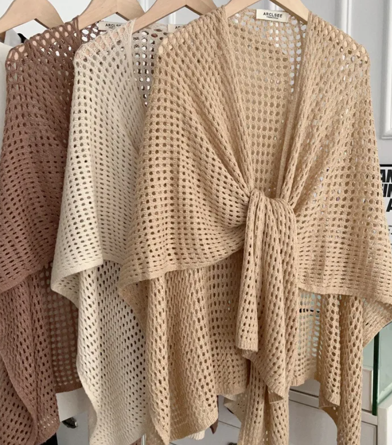 Knit Open Shawl - 3 Colors