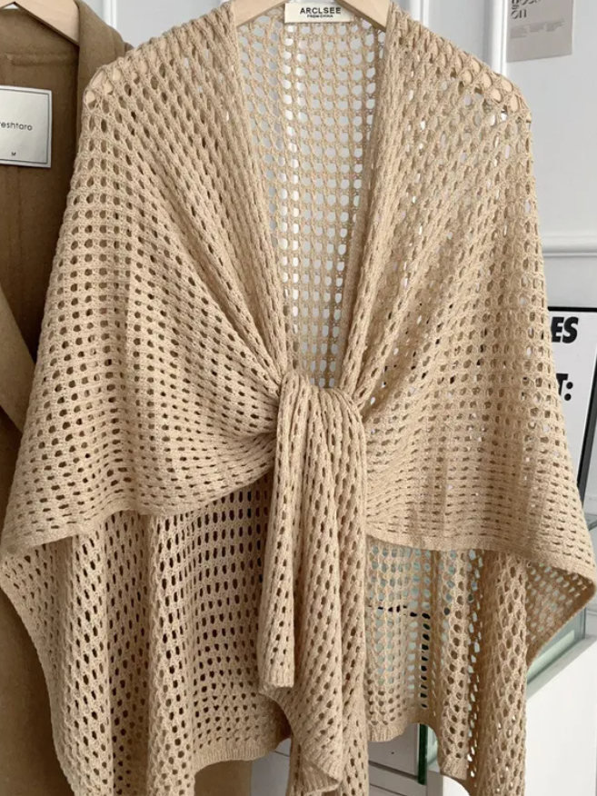 Knit Open Shawl - 3 Colors