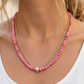 2 Piece Beaded Chain Natural Stone Necklace - 6 Colors