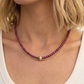 2 Piece Beaded Chain Natural Stone Necklace - 6 Colors