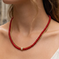 2 Piece Beaded Chain Natural Stone Necklace - 6 Colors