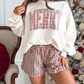 Green Plaid MERRY Holiday Long Sleeve Top and Shorts Set