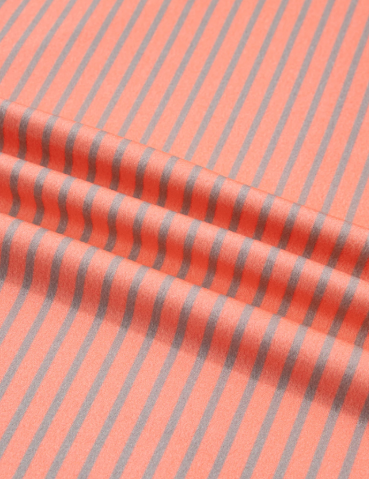 RTS Orange Stripe Colorblock Detail Raw Seam Long Sleeve Top