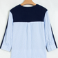 Letta Navy Blue Drop Shoulder Long Sleeve Striped Pullover Sweater