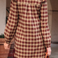 Maritsa Plaid Print Ruffled Long Sleeve Patchwork Hem Mini Shirt Dress