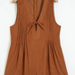 Tracie Tie V Neck Sleeveless Corduroy Romper