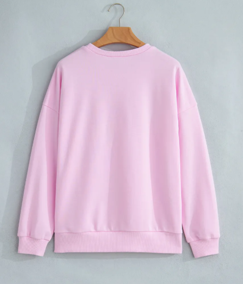 Jesus Saves Pink Patchwork Stars Plaid Unique Floral Letters Baggy Sweatshirt