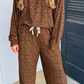 Rayanne Brown Leopard Print Long Sleeve Top Relaxed Pant Set
