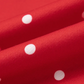 Lunette Red Polka Dot Print Metal Button Collar Casual Pullover Sweatshirt