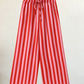 Robelle Red Wide‑Leg Vertical Stripe Pants