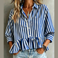 Fredrica Blue Stripe Peplum Blouse