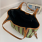 Hollie Green Vertical Stripe Tote