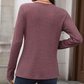Lenora Mauve Waffle‑Knit Long Sleeve Top