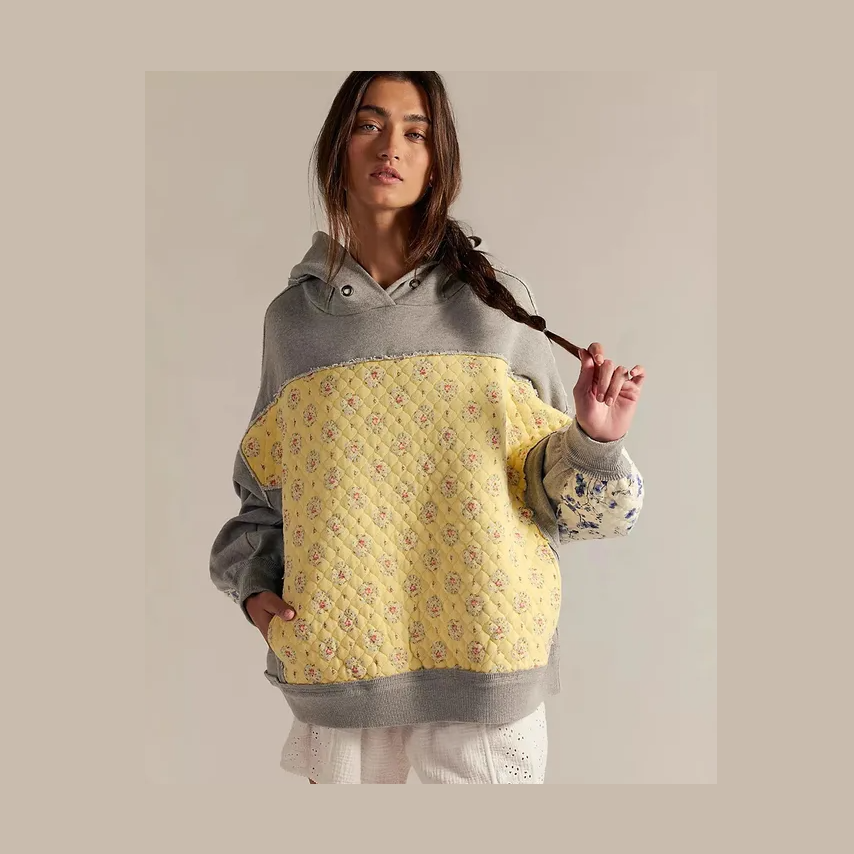 Amberly Quilted Patchwork Artisan Hoodie