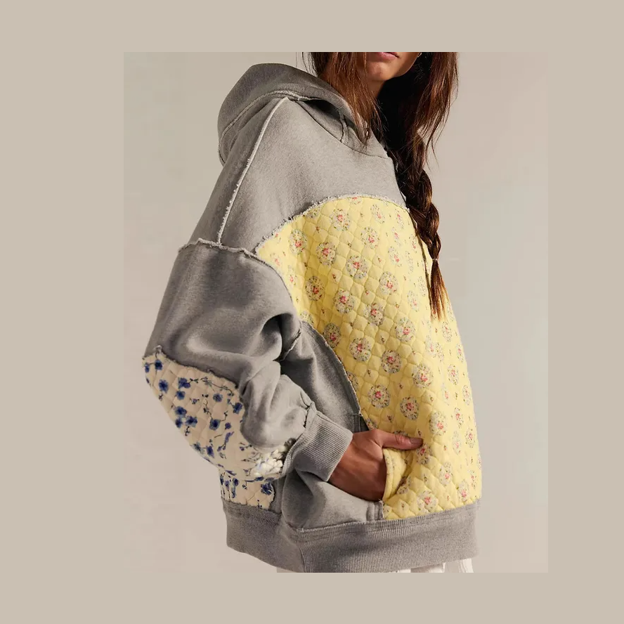 Amberly Quilted Patchwork Artisan Hoodie