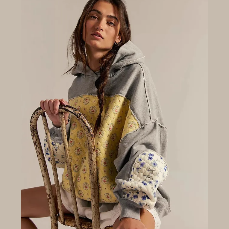 Amberly Quilted Patchwork Artisan Hoodie