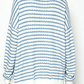 Corby Light Blue Striped Oversized Textured Top