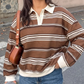 Dasha Timeless Brown‑Stripe Polo