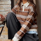 Dasha Timeless Brown‑Stripe Polo