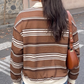 Dasha Timeless Brown‑Stripe Polo