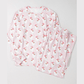 Pink Santa Claus Striped Print Loose Fit Two Piece Lounge Set