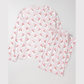 Pink Santa Claus Striped Print Loose Fit Two Piece Lounge Set