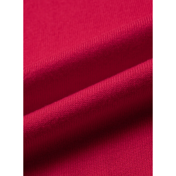 Merry Red Drop Shoulder Round Neck Letter Print Colorblock Sweater