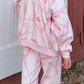 Fynn Pink Abstract Plant Print Long Sleeve V Neck Pant Set