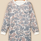 Jasma Camo Print Long Sleeve Pocket Mini Dress