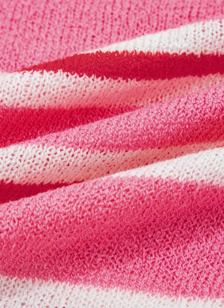 Shelbie Pink Stripe Striped Drop Shoulder Button Cardigan