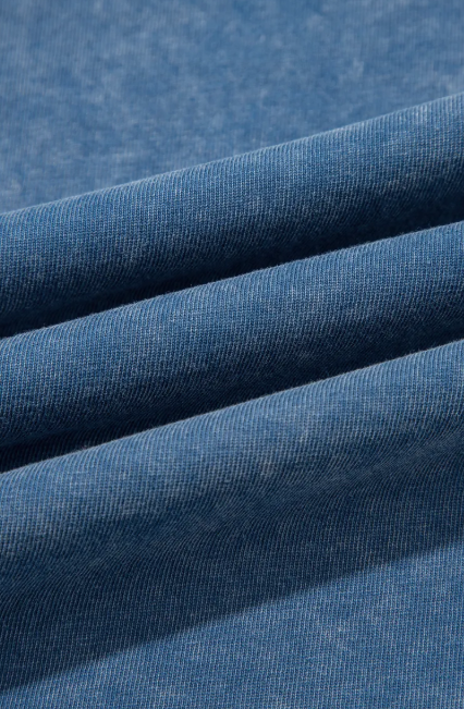 Velma Blue Mineral Wash Seam Detail Flare Leg Drawstring Pants