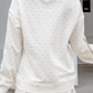 Ameera White Polka Dot Print Side Stripe Detail Casual Sweatshirt 2pcs Short Set