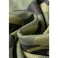 Esmerelda Green Camouflage Waffle Knit Raw Edge Contrast Trim Oversized Long Sleeve Top