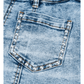 Britley Frayed Studded Detail Wide Leg Pocketed Jeans