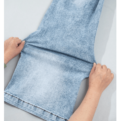 Britley Frayed Studded Detail Wide Leg Pocketed Jeans