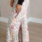 Jedda Pink Floral Patchwork Wide Leg Full Length Jeans