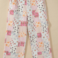 Jedda Pink Floral Patchwork Wide Leg Full Length Jeans