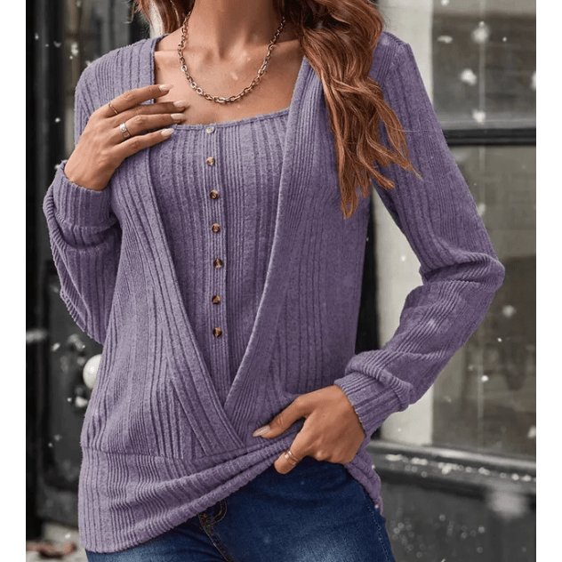 Candis Lavender Mist Layered Look Top