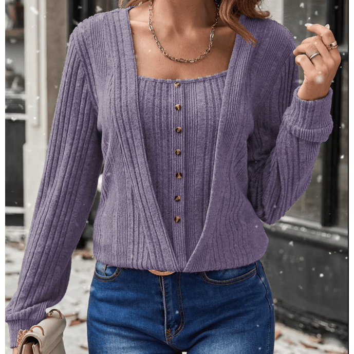 Candis Lavender Mist Layered Look Top