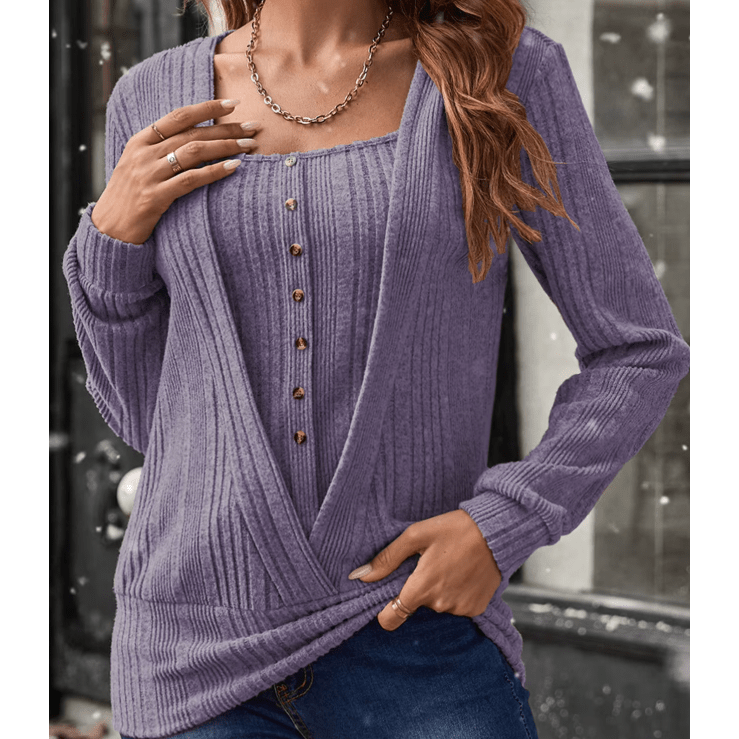Candis Lavender Mist Layered Look Top