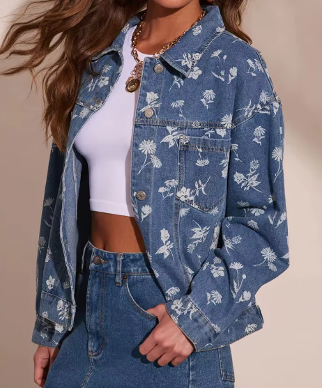 Juliva Wildflower Denim Jacket