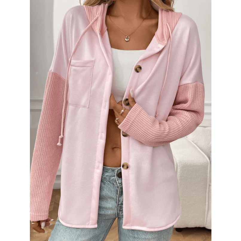Mariel Pink Hooded Layering Cardigan