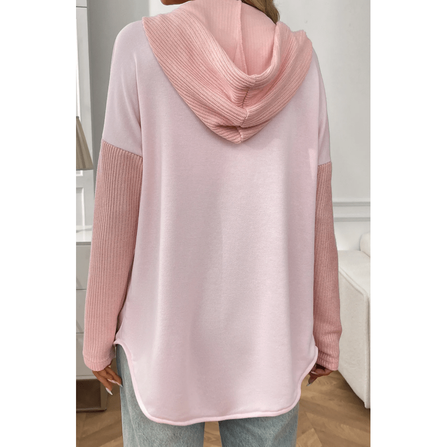 Mariel Pink Hooded Layering Cardigan