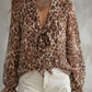 Karlany Leopard Balloon Sleeve Top