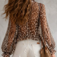 Karlany Leopard Balloon Sleeve Top
